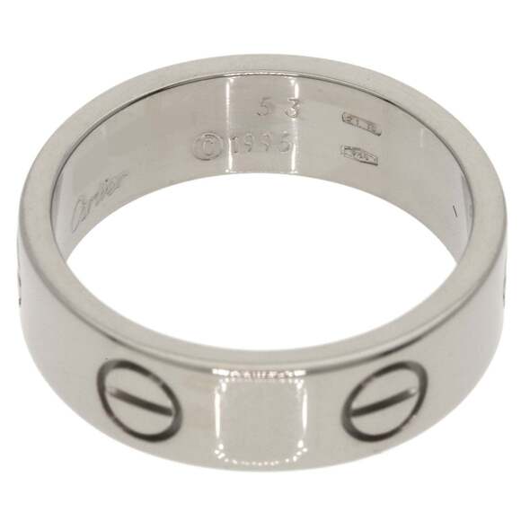 CARTIER 18k Silver Love Ring #53